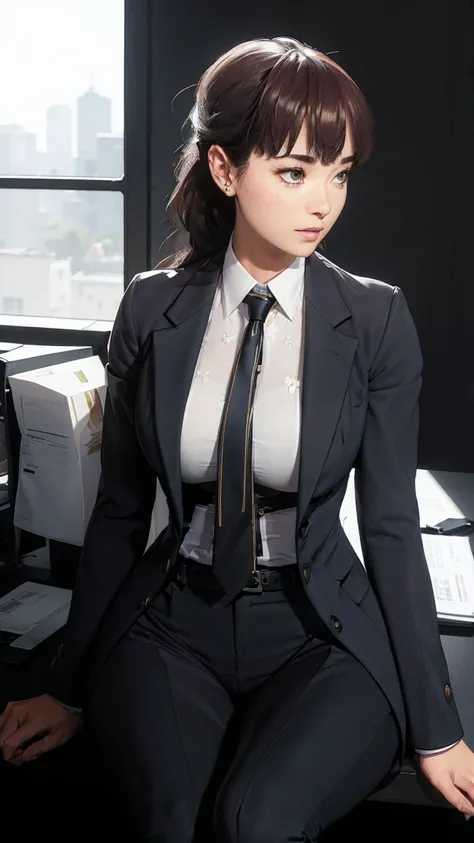 (((beautiful))), dolla, formal outfit, business suit, office working dress, huge breasts, serious look arrogant, confident, look...