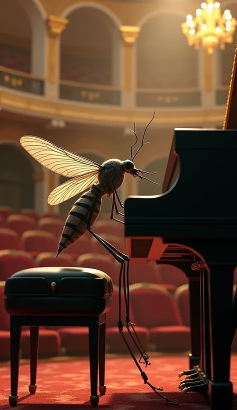 Mosquito playing the piano