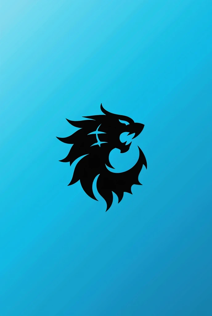 Logo for a team called apex predators, skyblue background, black symbol,simple