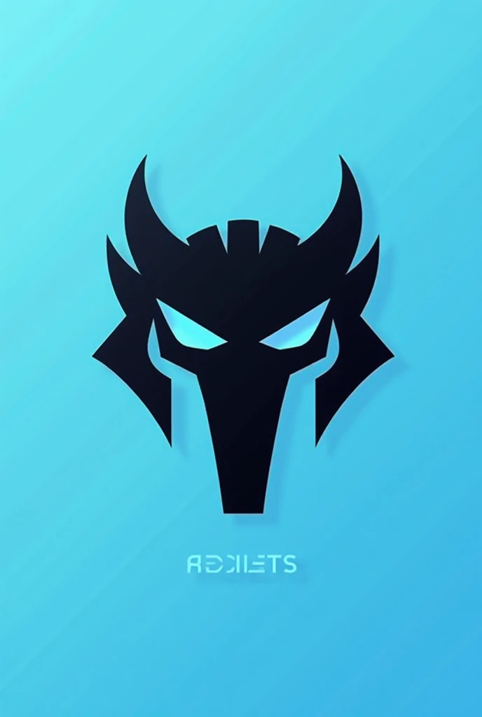 Logo for a team called apex predators, skyblue background, black symbol,simple