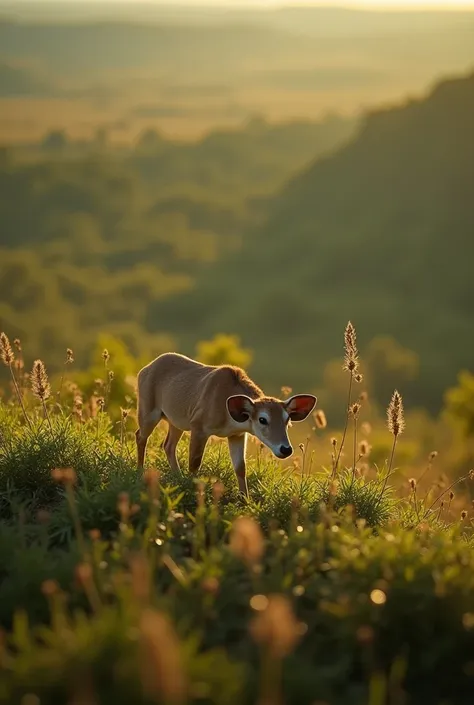 miniature photography, savannah, wide shot, bokeh, from above,