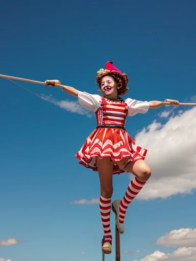 Clown　Girl　Enamel costume　Tightrope walking