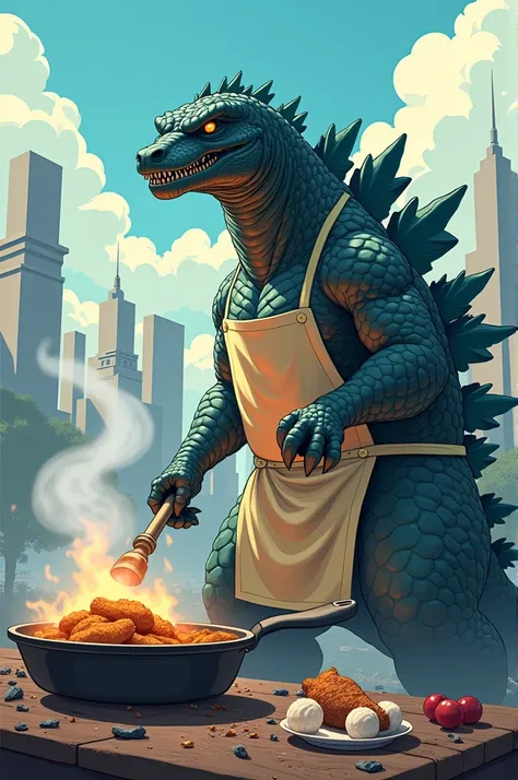 Godzilla cooked fried chicken 