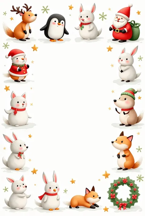 reindeer、penguin、snowman、Santa Claus、Elf、Rabbit、Fox、Cat、Popular々N、Included in the Christmas animals set