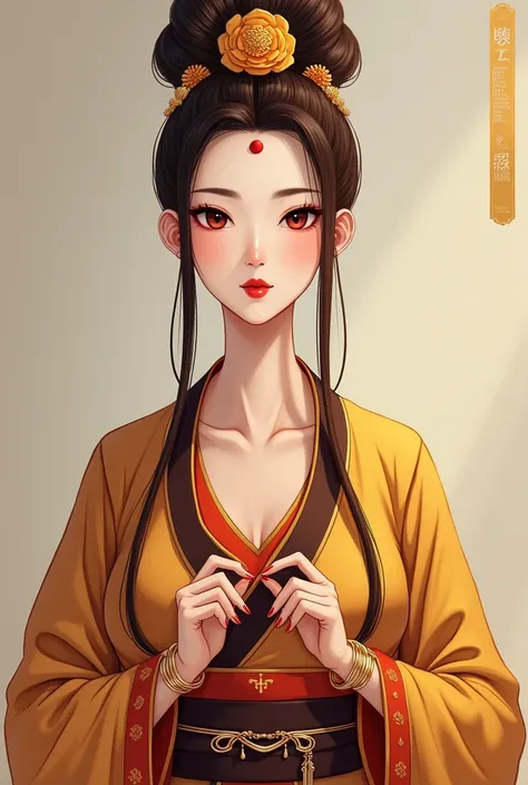  It is said that Jin MingZhu, despite her age, has the appearance of a twenty-year-old girl.. His facial features are orthodox., with a touch of stiffness at the edges, Her hair is straight brown and she always wears it combed in a large bun upwards decora...