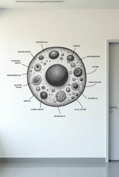 Make me a simple drawing to paint on a wall in a biology lab 