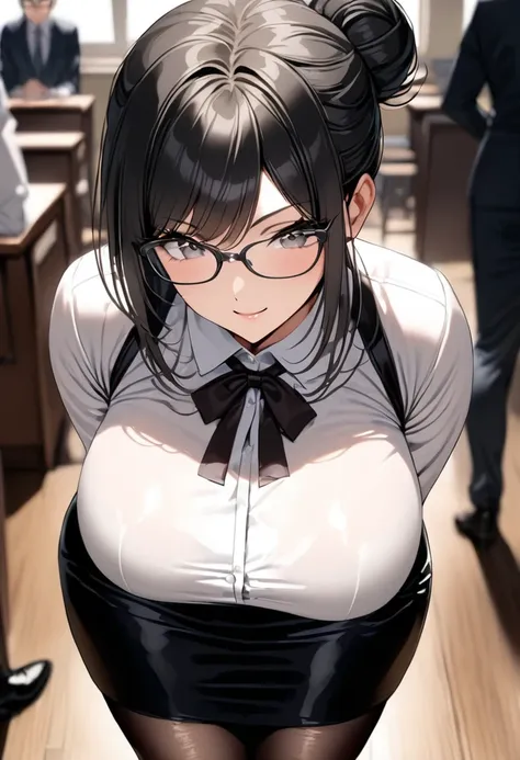 ((best quality)), ((masterpiece)), (detailed), (one girl), sexy, height１６８busty housewife with black hair and a bust of 100cm, m...