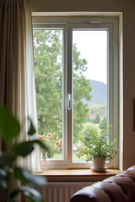 Take a photo from inside a house with PVC windows from the CABARNA company
 