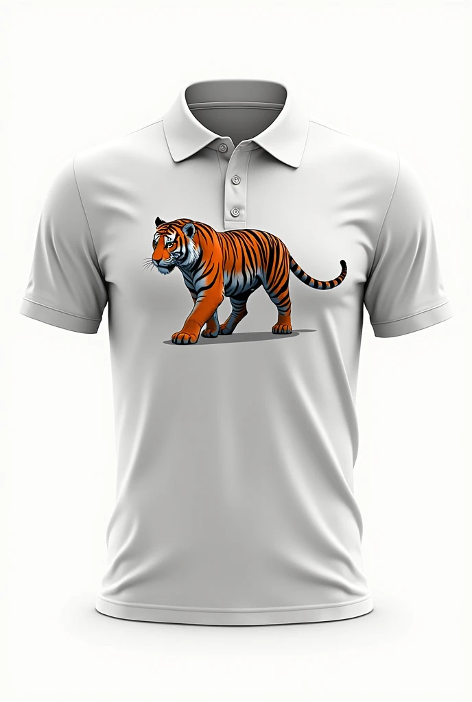 Make a Polo shirt sublimation 
Designs:
Minimalist 
Color- orange, black, white 
Tiger concept 