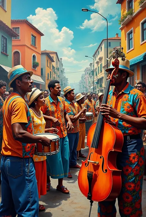 create an art of samba and pagode without people, just instruments