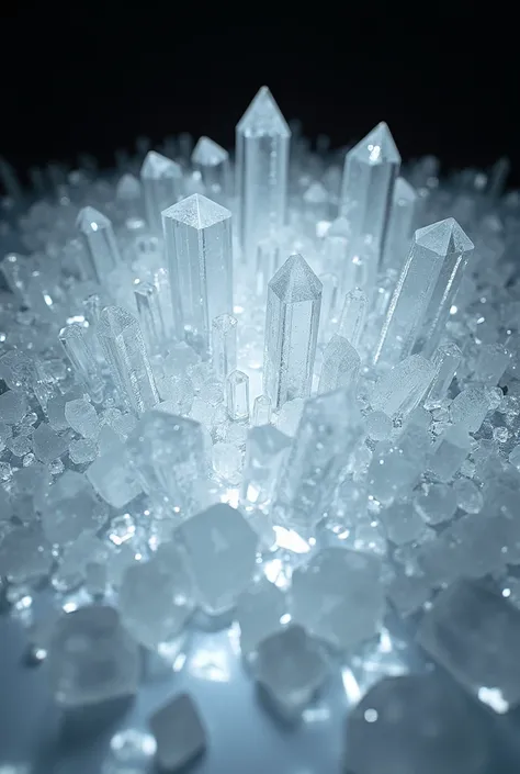 A table made of crystals