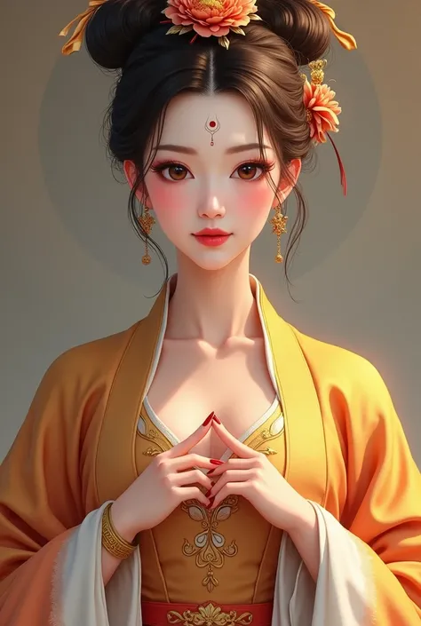 It is said that Jin MingZhu, despite her age, has the appearance of a twenty-year-old girl.. His facial features are orthodox., with a touch of stiffness at the edges, Her hair is straight brown and she always wears it combed in a big bun upwards without l...