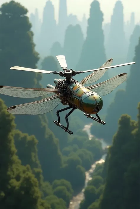 Dragon fly and helicopter hybrid combination 