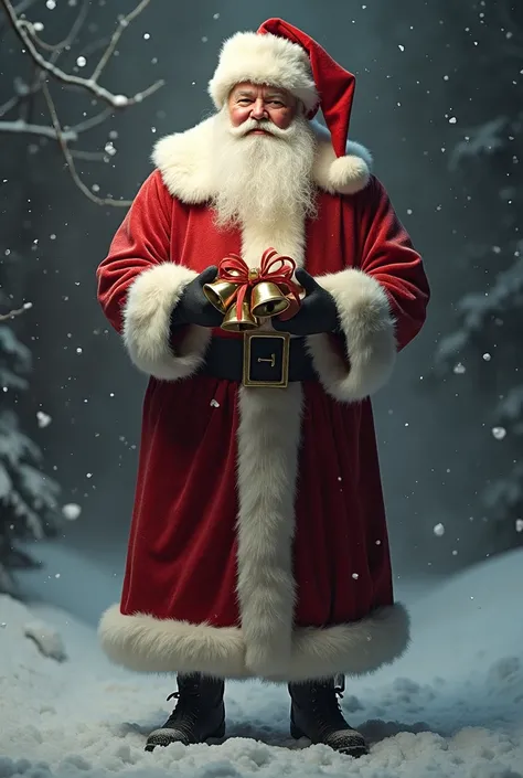 Santa claus standing taking bells in his hand