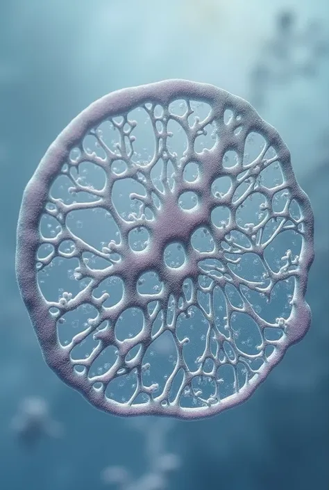 Photo from the microscope lens of a cross section of a rubber sheet
