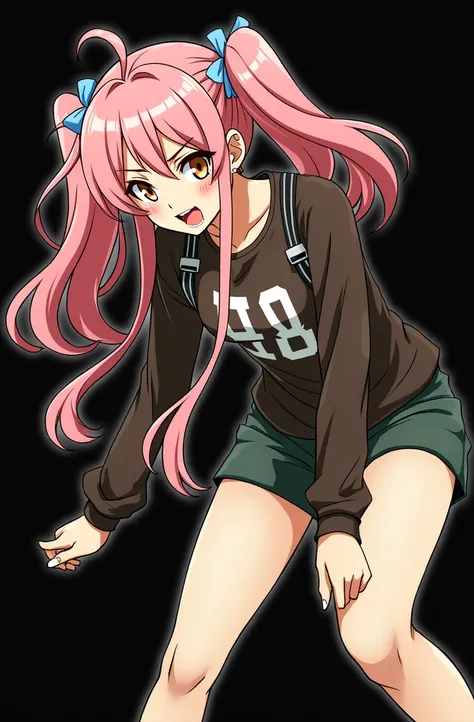 Saya is a teenage girl of under-average height with long pink hair which she mostly keeps in two pony tails on either side of her head. Her hair also has two thin, long bangs at the sides, two thin strands of hair over the left side of her forehead, and a ...