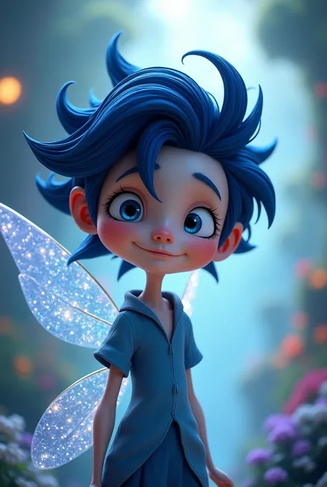 An male fairy character from the show Fairy God Odd Parents, the character has a short wavy dark blue mullet and his main colour pallet is blue and white 