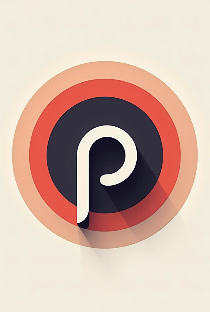 Use multiple concentric circles behind the "P" in varying shades, adding depth while keeping the letter prominent in the center.