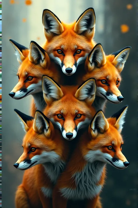 Five fox is face art