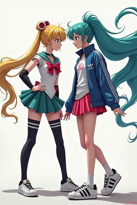 Sailor Moon And Hatsune miku in adidas superstar  dominante me