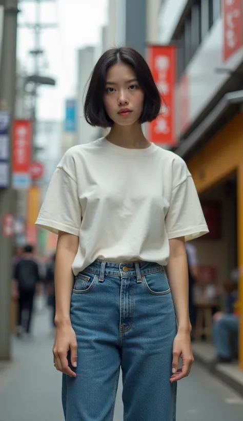 agnès b. t-shirt and denim one girl, Japan Bet