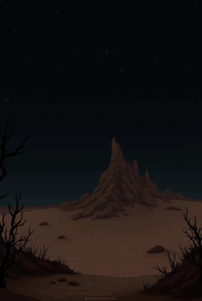 Desert,Rocky Plateau and Desert, Scrubland,Night