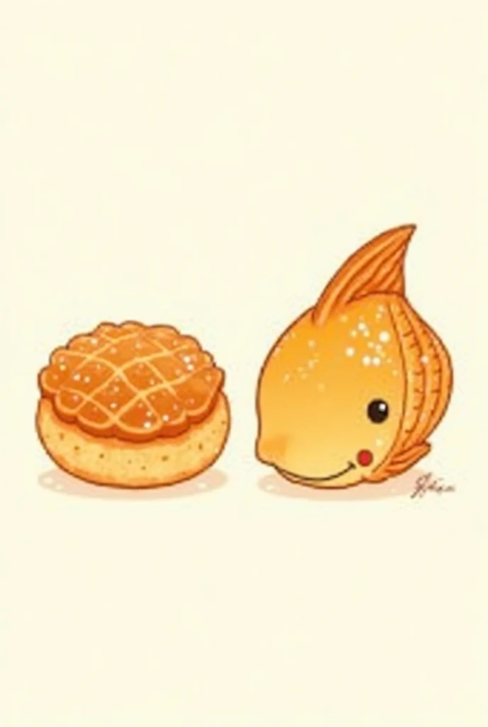 Doriyaki and taiyaki drawing 