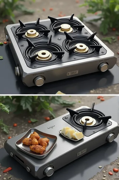 Create a 4-burner stove on the go 
