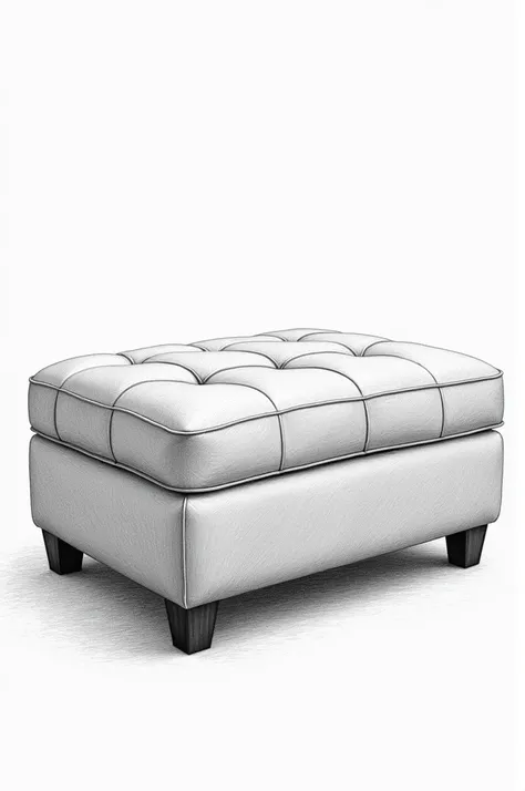 ((best quality)), ((masterpiece)), (detailed), seat storage ottoman, no background, no colour, only pencil lines
