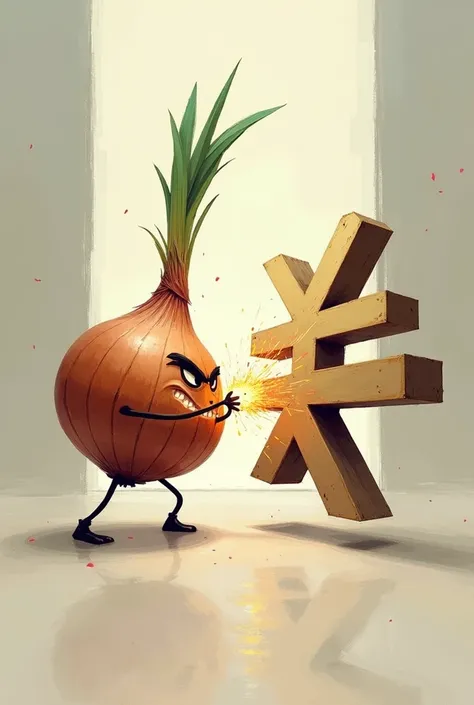 Duel between an onion and an arithmetic sign 