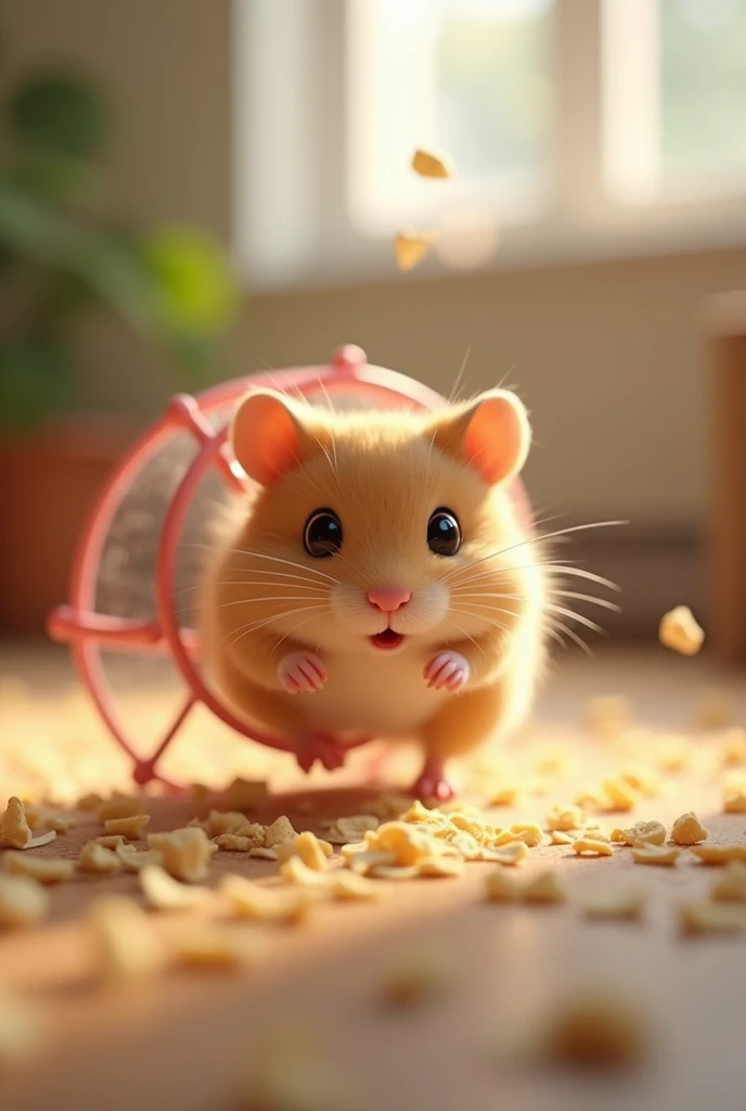 hamster　Turning wheel　run
