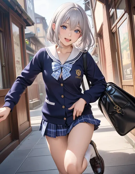 (masterpiece,best quality) (cute, hdr, 32k, high details, perfect lighting, perfect anatomy), break (shiny silver hair:1.2), (bo...