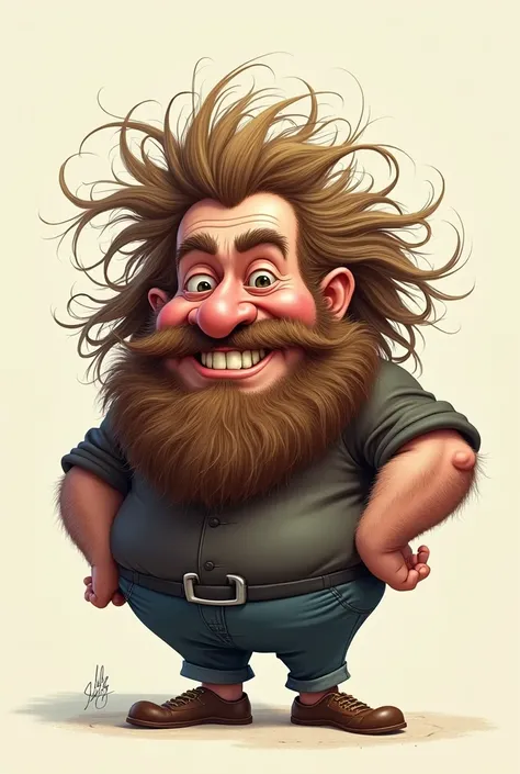 hairy man caricature