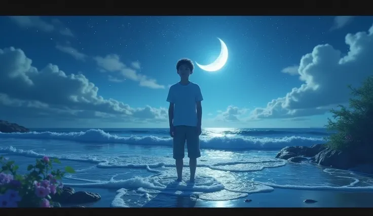 calm song cover. Night feel. Colourful. Lyrics video. The boy.. wonderful . Stay far. Realistic 
. Sea feel. "Whispers of the Sea" is written on the perfect place to the picture