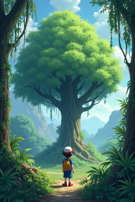 Pokemon ash with ganja tree