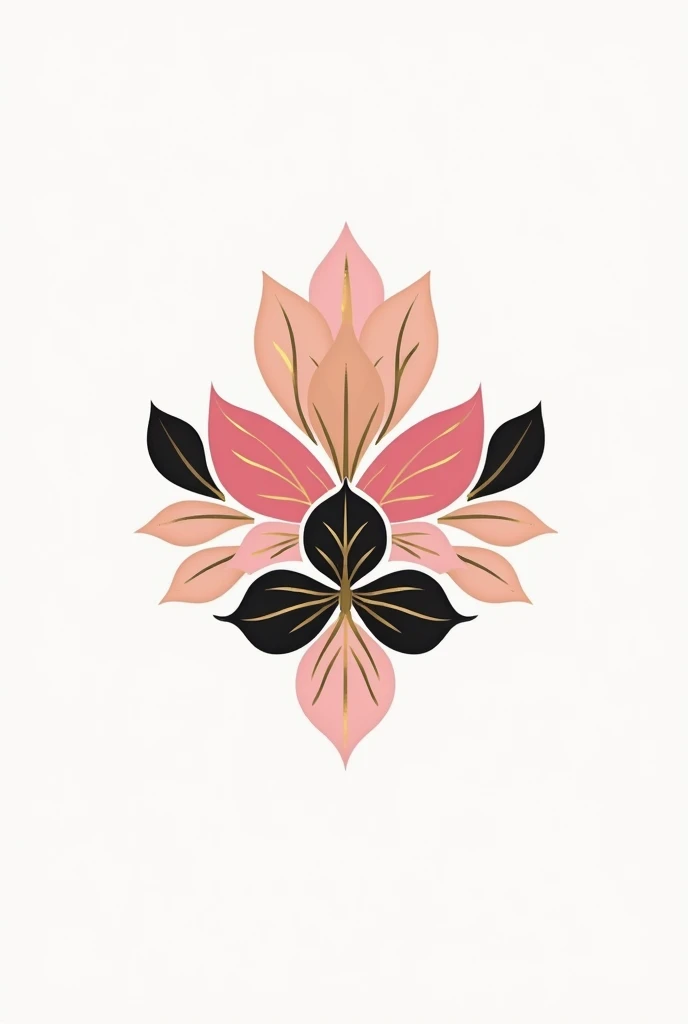 Jewelry logo with pink tones, black, gold and white