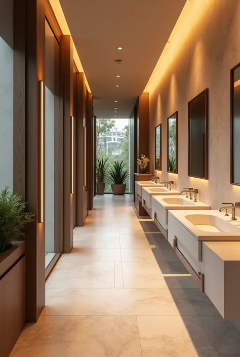 Interior design of a Walkway through the public toilet of a cafe shop 