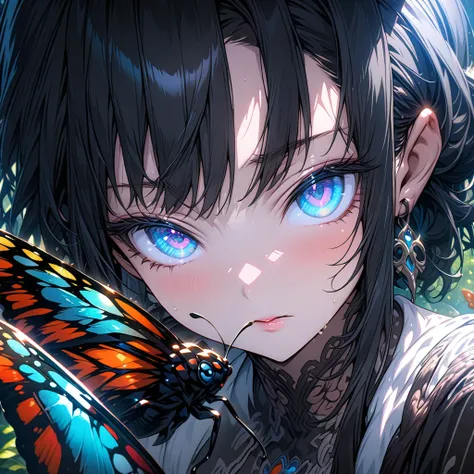 nsfw、High image quality、Best Quality、Very detailed CG Unity 8k wallpaper、masterpiece、Very detailed、Wonderful detailed illustrations、Detailed and beautiful face、Beautiful eyes in every detail、Shiny black hair、(bug)