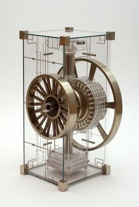 Generate a plan with a prototype of a stirling engine that works by heat Simple
