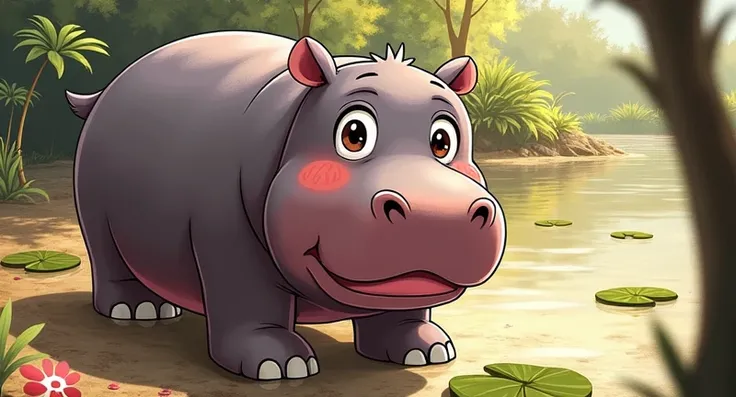 Anime style hippo