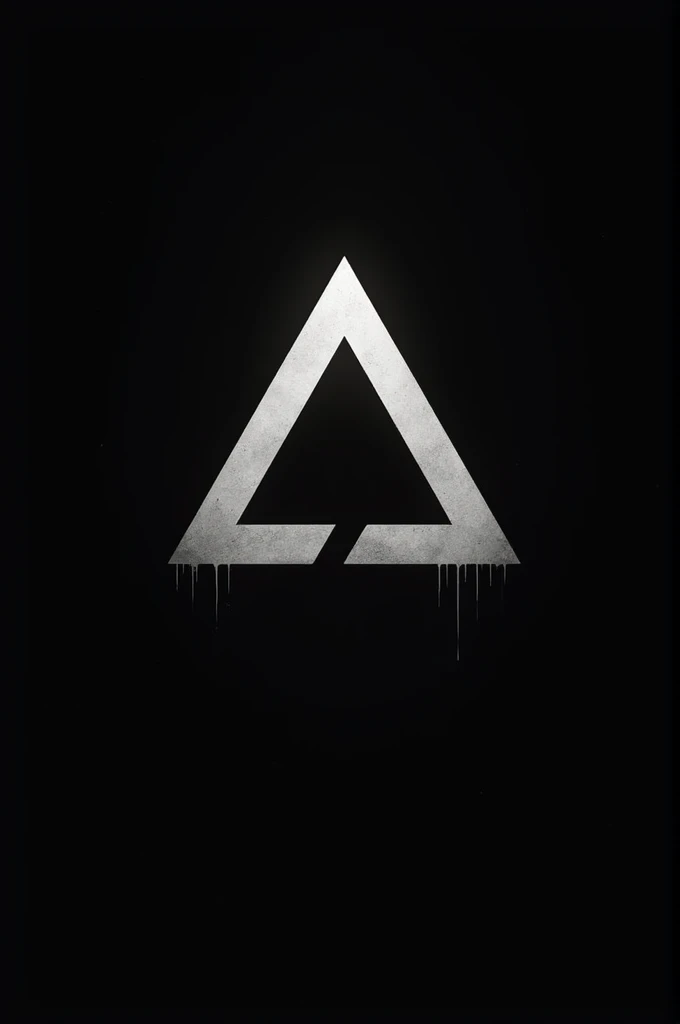 Make a logo with the name Dark Web, with the Gravity Falls triangle symbol in the middle and the colors black and white