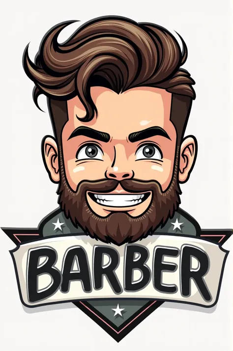 logo with barber called hairsorques aimed at a young audience