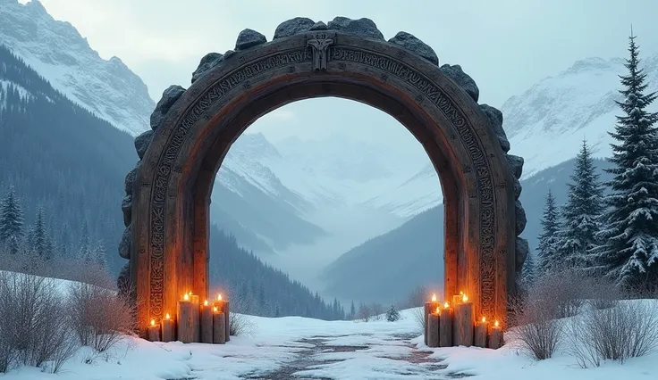 a candle arch template with the theme Vikings. 