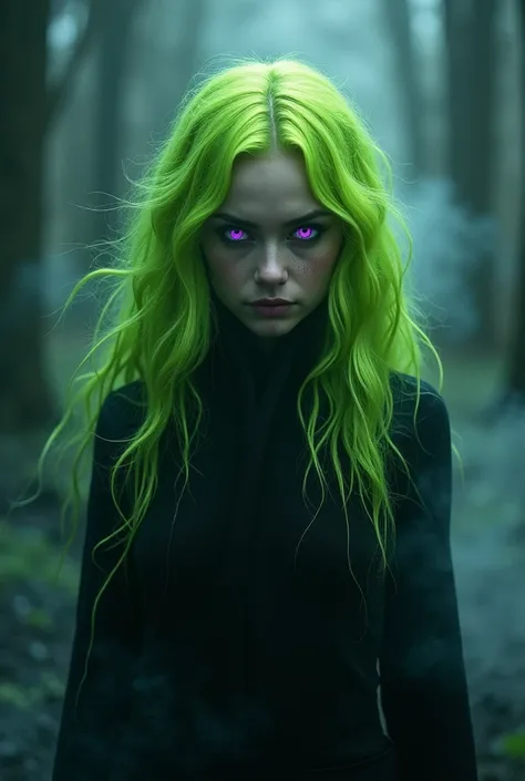 Dark purple and lime green harry potter female character 