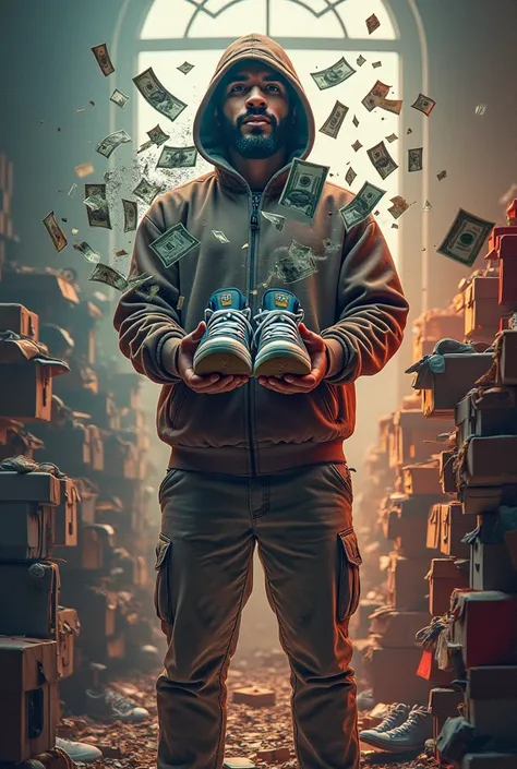 Cover Images:
A person holding a pair of limited-edition sneakers, surrounded by a cloud of dollar bills.
A sneaker with a rising trend line attached to it.
A person standing in front of a cluttered garage or attic, with a magnifying glass in hand.