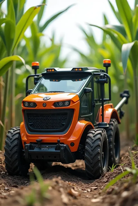 Make a picture of a new machine for cutting sugarcane, I have in mind to make a type of cart where an electric saw comes out perpendicular to the direction of the cart., circular or with rotating blades controlled by remote control I want it to be between ...