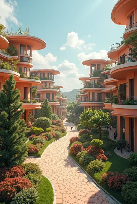 the modern city Kingdom, where traditional Indian architectural motifs blend with modern design to create a vibrant, sustainable community. including parks and community gardens, supported by smart infrastructure like electric transportation and renewable ...