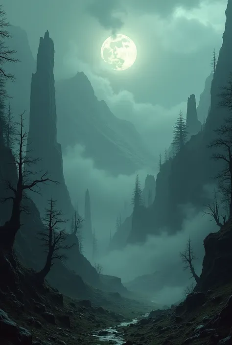 Create as many landscape images as possible, in dark fantasy aesthetics