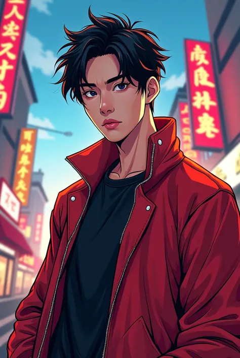 create male comic character, Korean style like Jungkook 