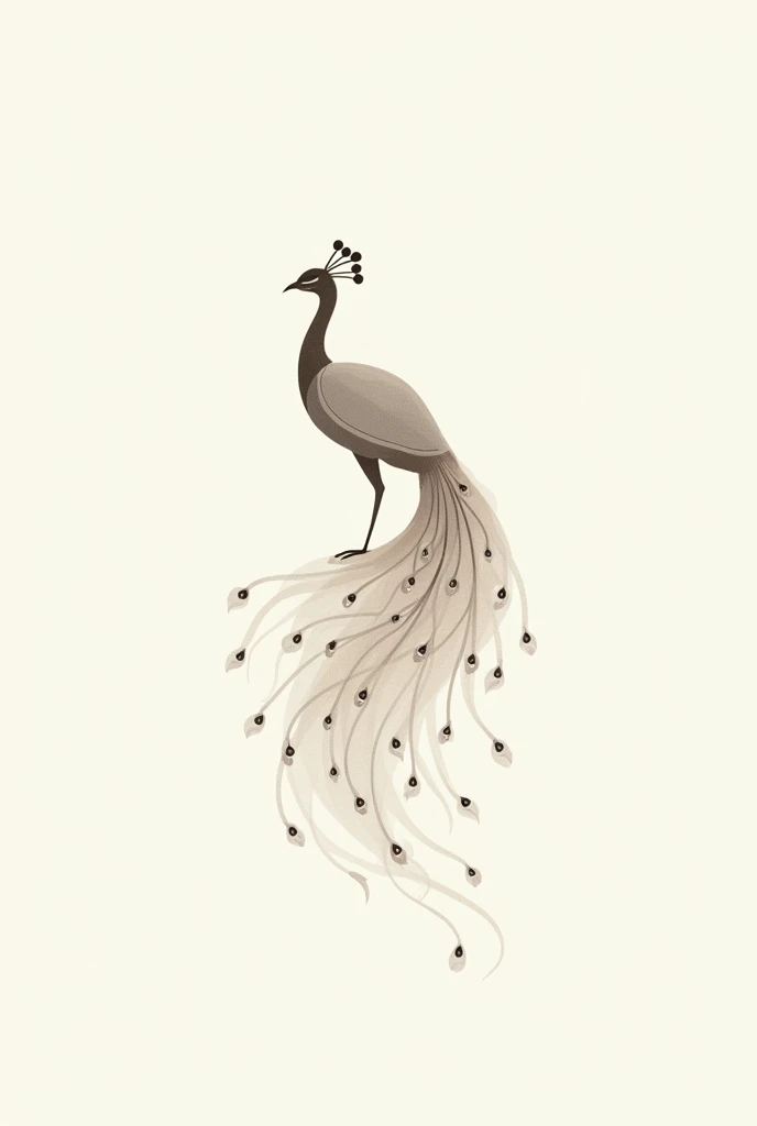 Picture of a peacock. Make the turkey look delicate. that the drawing is in black. elegant, sophisticated and classic. For a logo. minimalist